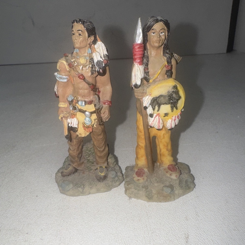 Lot‎ Of 2 Native American Indians 3.75 In. Tall